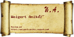 Weigert Anikó névjegykártya
